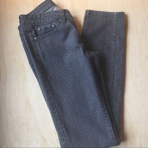 PrAna Kara Skinny Stretch Gray Chevron Jeans Sz 4